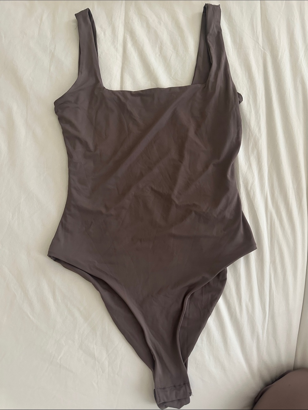 SHEIN Brown Square Neck Bodysuit